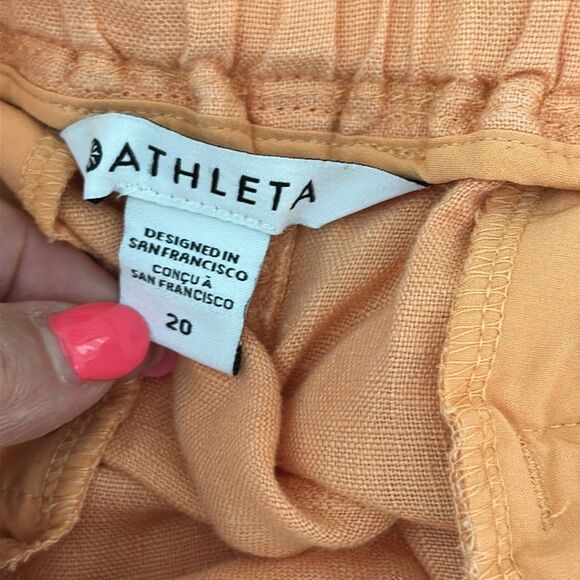 Athleta Cabo Linen Shorts Size 20  Pockets Drawstring Waist - Picture 8 of 9